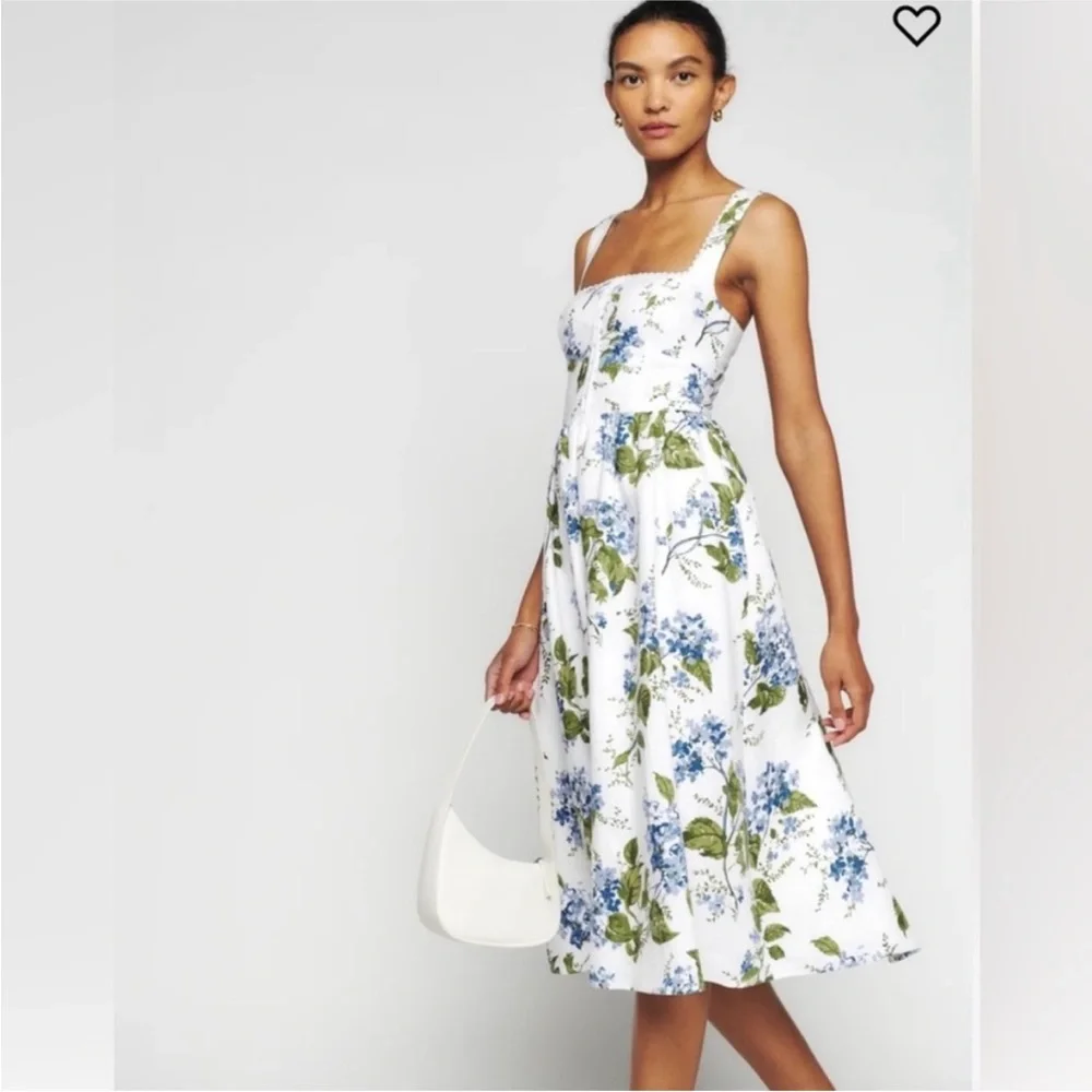 Reformation Tagliatelle Riviera Linen Floral Dress - Picture 8 of 12